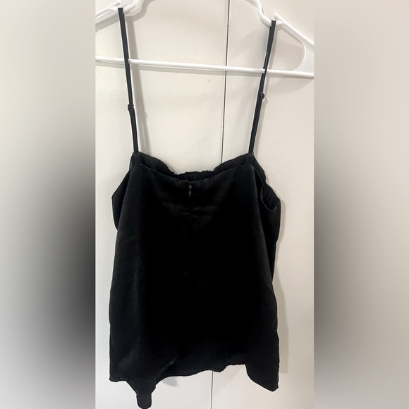 Ecru Lab Spaghetti Adjustable Sleeveless Flowy Shiny Lined Classic Top Women’s L - Picture 3 of 6